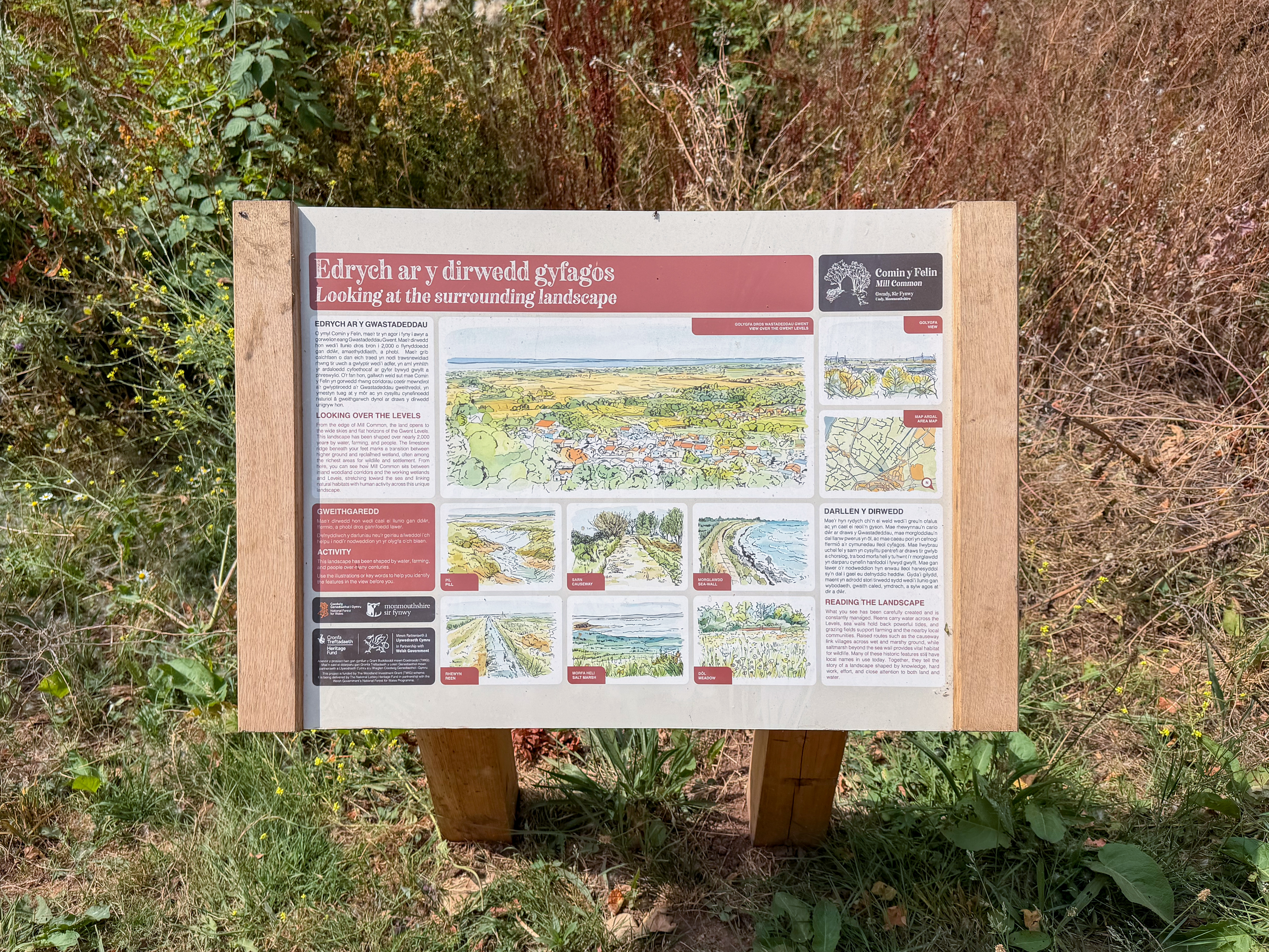 Looking at the surrounding landscape signage
